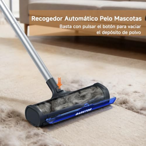 Detalle de Garstor Rodillo Quitapelusas para Alfombras con Depósito Automático y Mango Largo