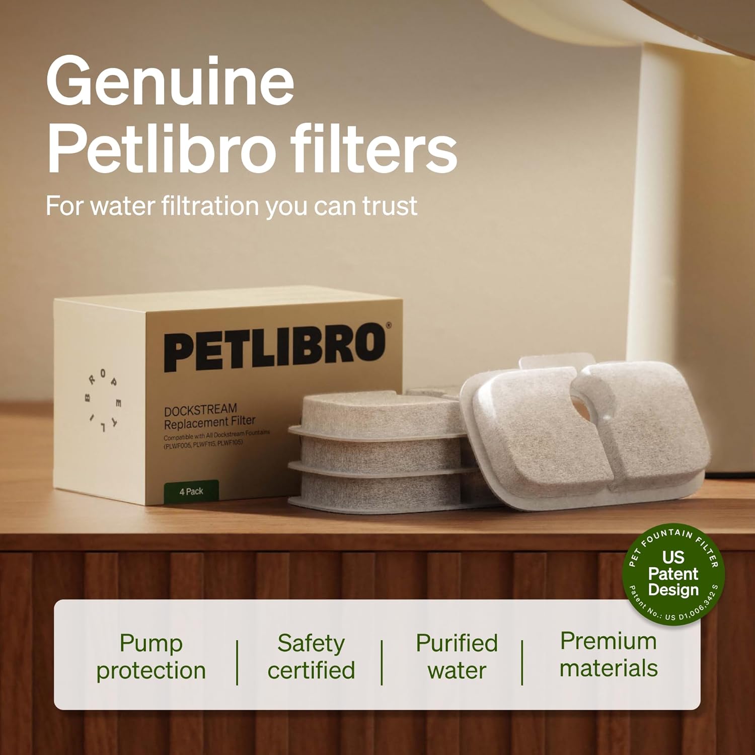 Detalle de PETLIBRO Dockstream replacement filters (8-pack) for PLWF116 / PLWF106 / PLWF115 / PLWF105 / PLWF005