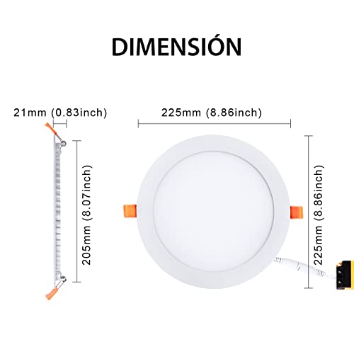 Detalle 2 de LVWIT Downlight LED Techo Superficie 18W Pack de 2 – 1600 lm, 4000K neutro