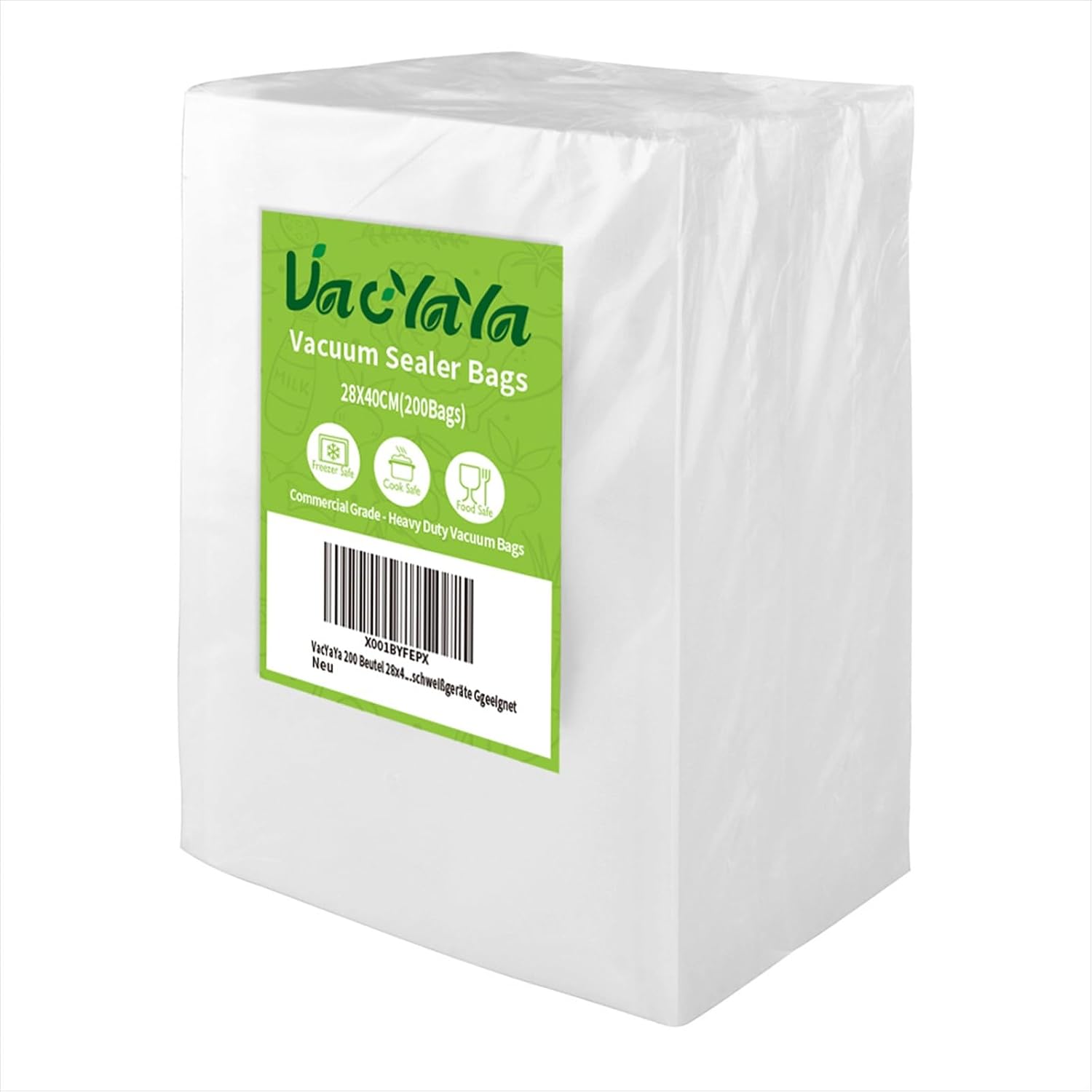 Detalle de VacYaYa 28x40cm(200Zakken) vakuumpåsar i PA+PE, 200-pack