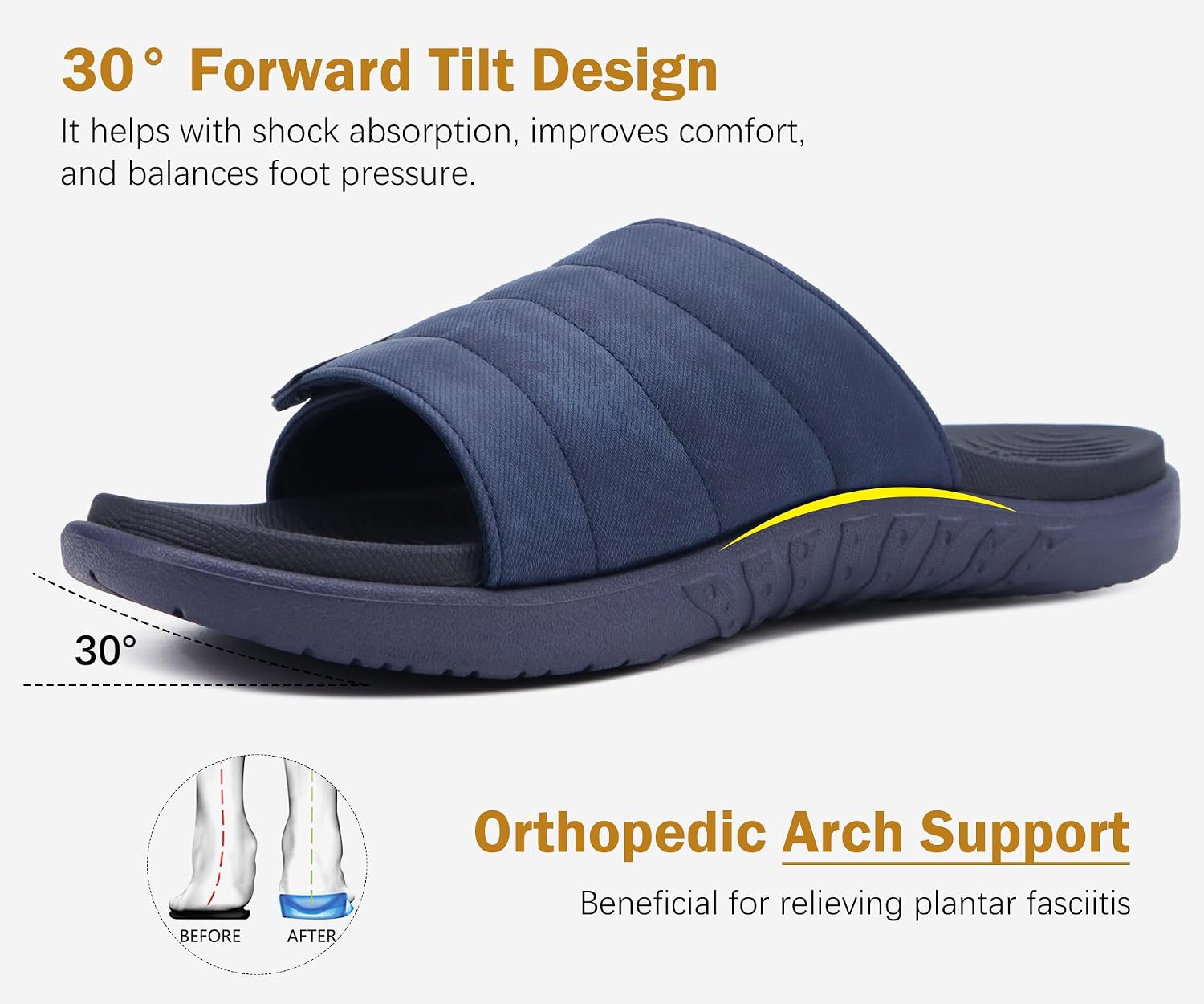 Thumbnail 3 de ONCAI Mens Sandals: Adjustable Straps, Orthotic Arch Support, Open-Toe Comfort for Active Lifestyles