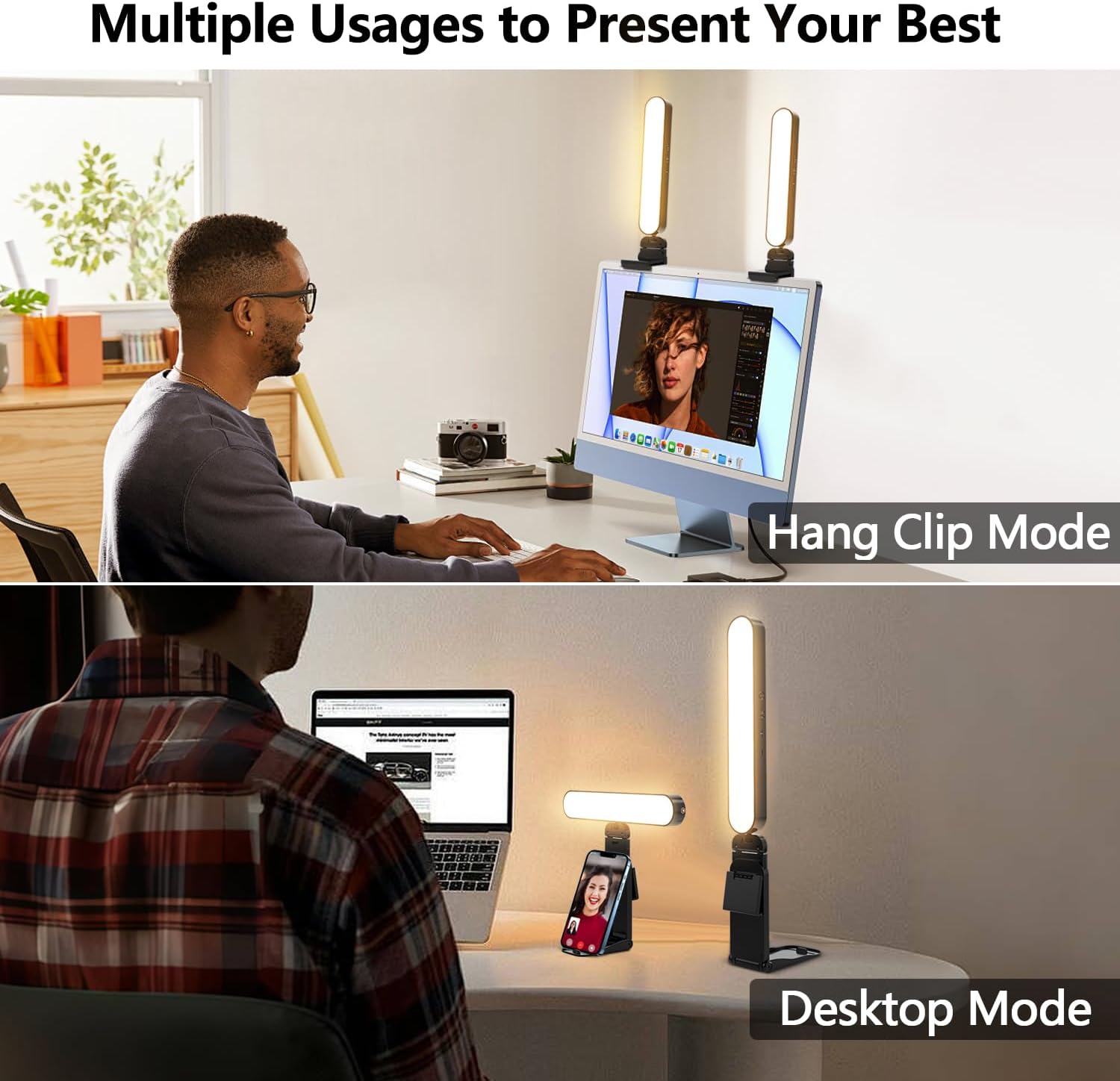 Detalle de yAyusi Iluminación para videoconferencias con 2 lámparas