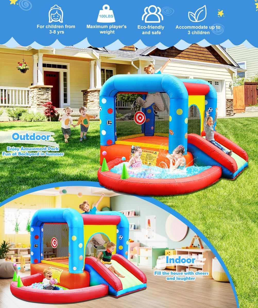 Thumbnail 3 de Step4Fun Inflatable Bounce House: 5-in-1 Kids Castle with Slide, Ball Pit, and Water Jumper