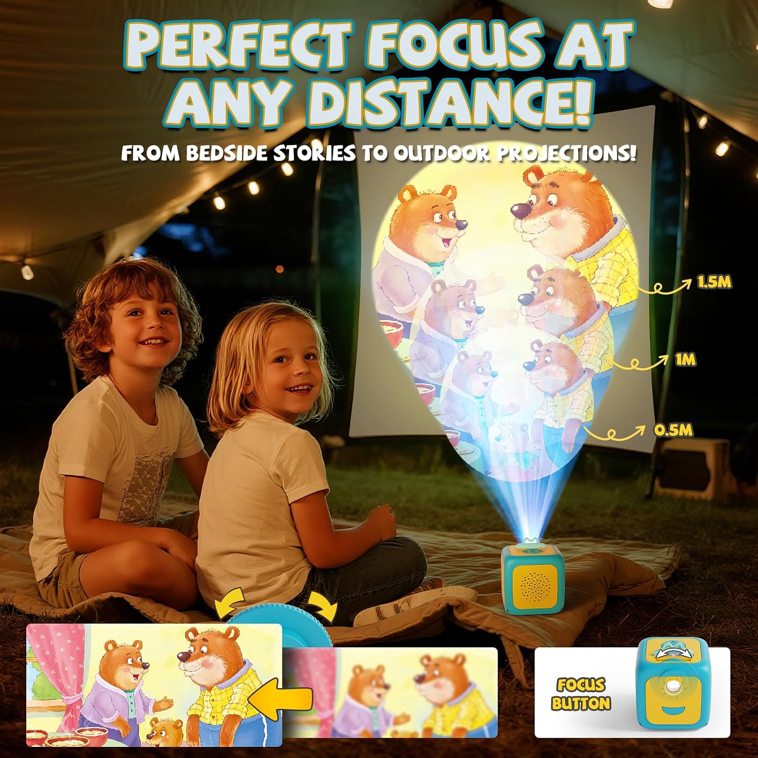 Detalle de Neikko GL01043 Kids Story Projector with Learning Cards, Music & Starry Light