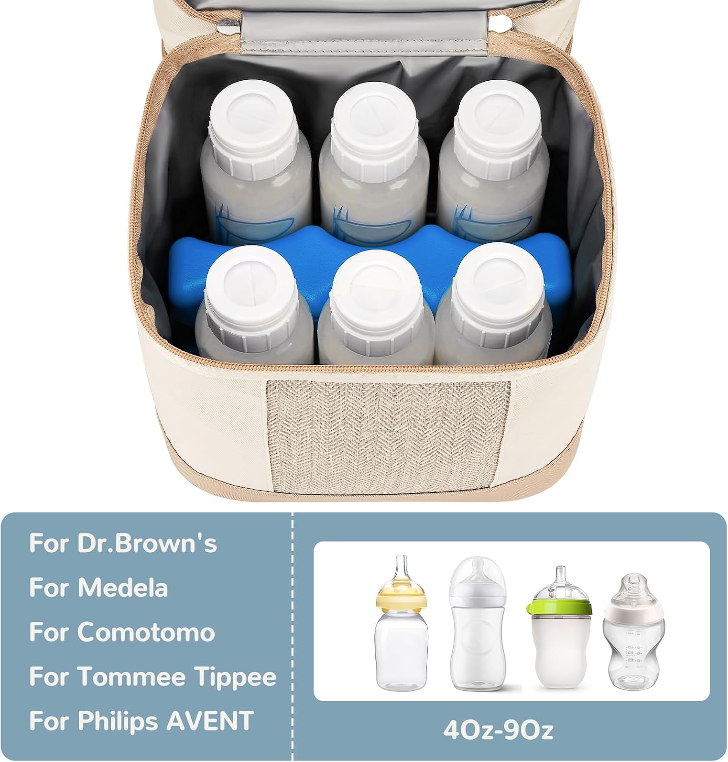 Thumbnail 4 de Mancro Double Layer Breast Milk Cooler Bag for 6 bottles