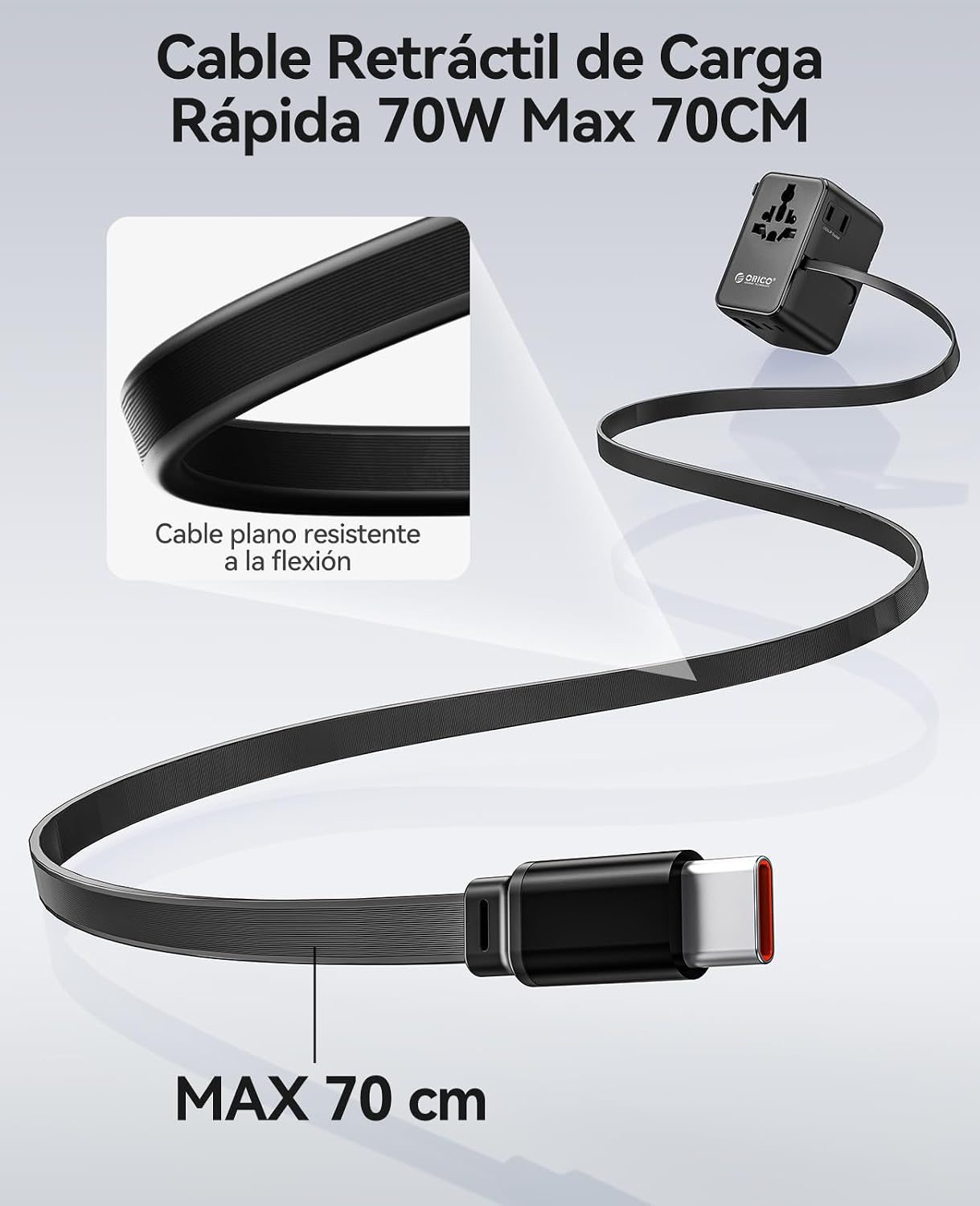 Detalle de ORICO GAN 70W Adaptador de viaje 70W
