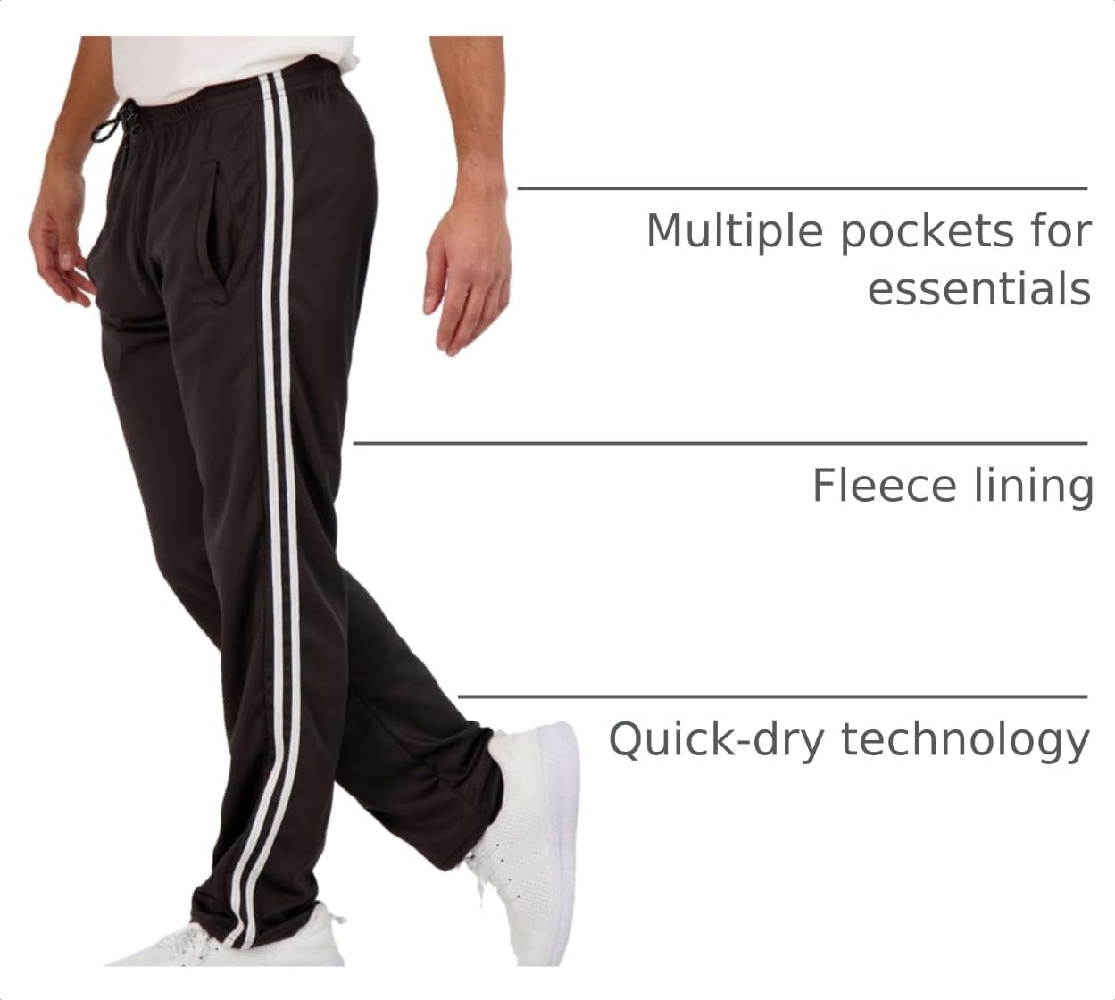 Detalle 2 de Real Essentials Men's Mesh Sweatpants, 3-Pack