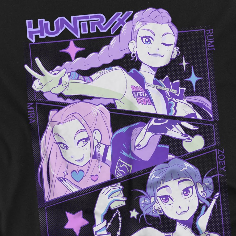 Detalle de Kpop Demon Hunters Unisex T-Shirt – Black, Premium Ringspun Cotton