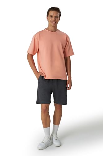 Detalle 2 de ROSS CAMP Sporthose Herren Kurz – Kurze Jogginghose aus Baumwolle, Regular Fit (S, Anthrazit)