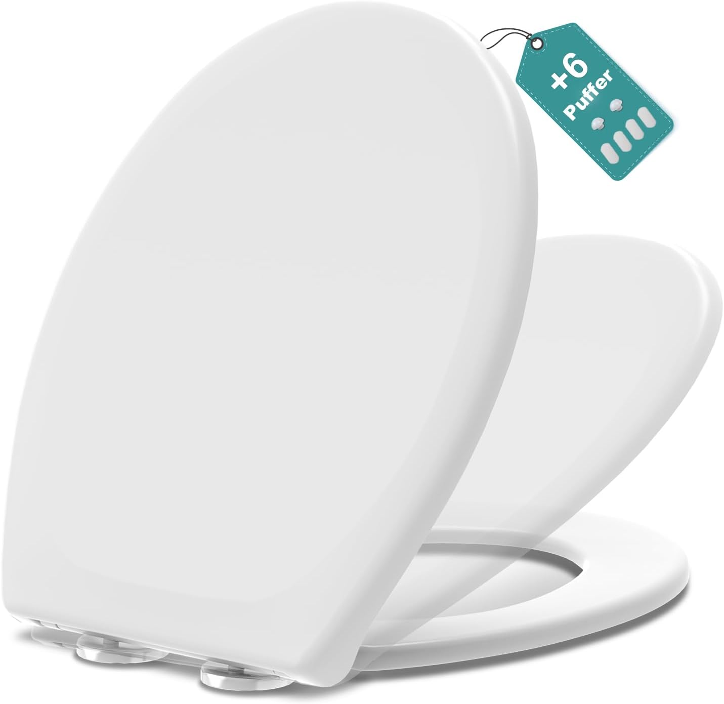 Detalle de MEEJEE Toilettendeckel mit Absenkautomatik Oval
