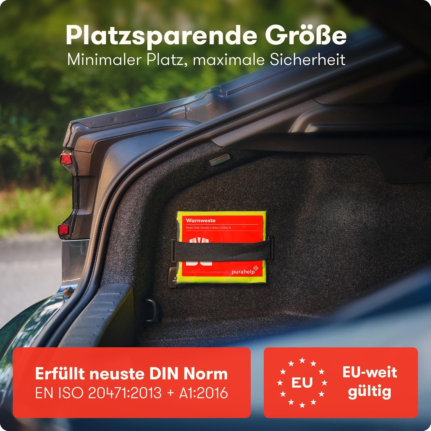 Thumbnail 4 de PURAHELP Warnwesten Auto 5er Set Gelb EN ISO 20471