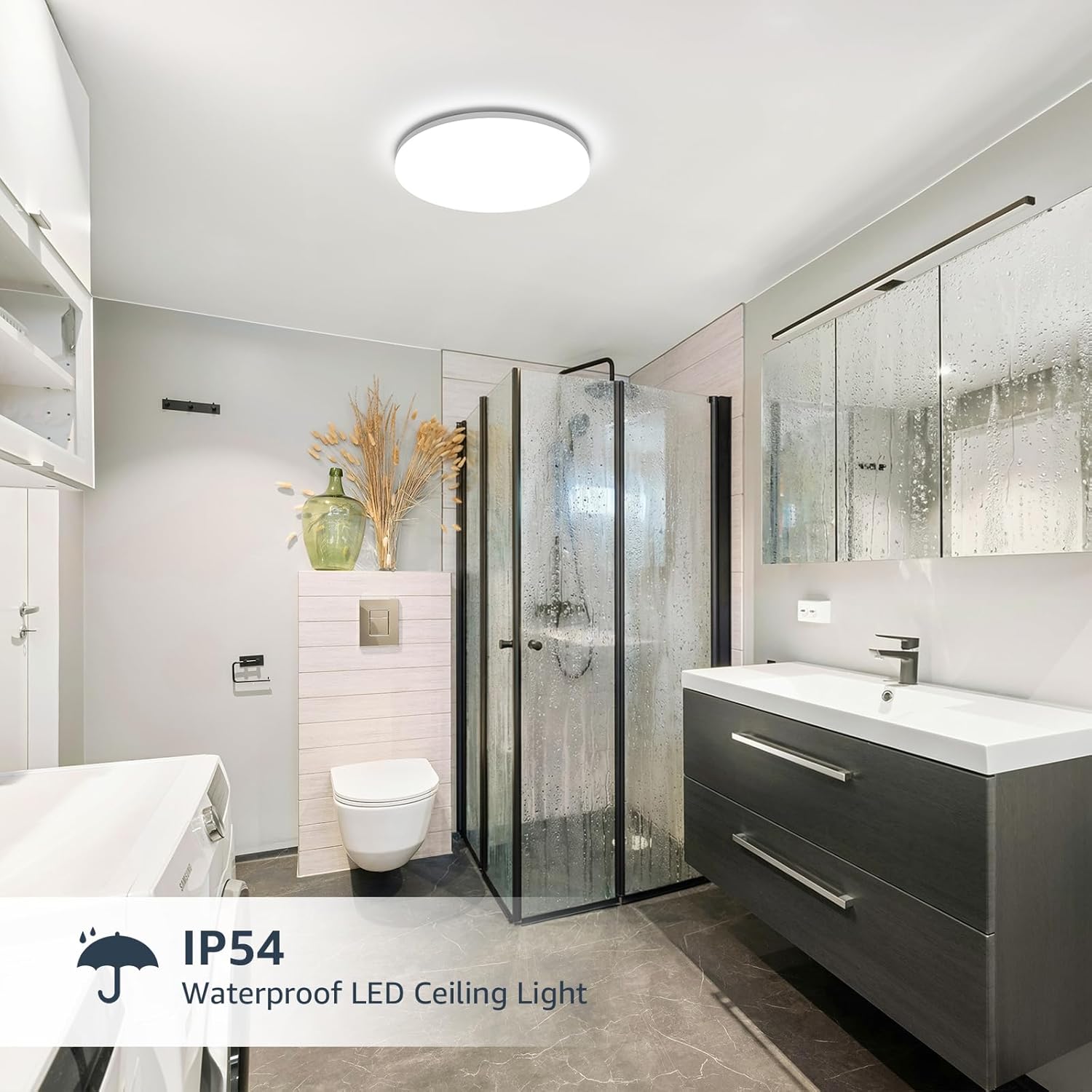 Detalle de Lepro LED Ceiling Light 15W 1500LM Daylight 5000K IP54 Flush Mount Ø22cm