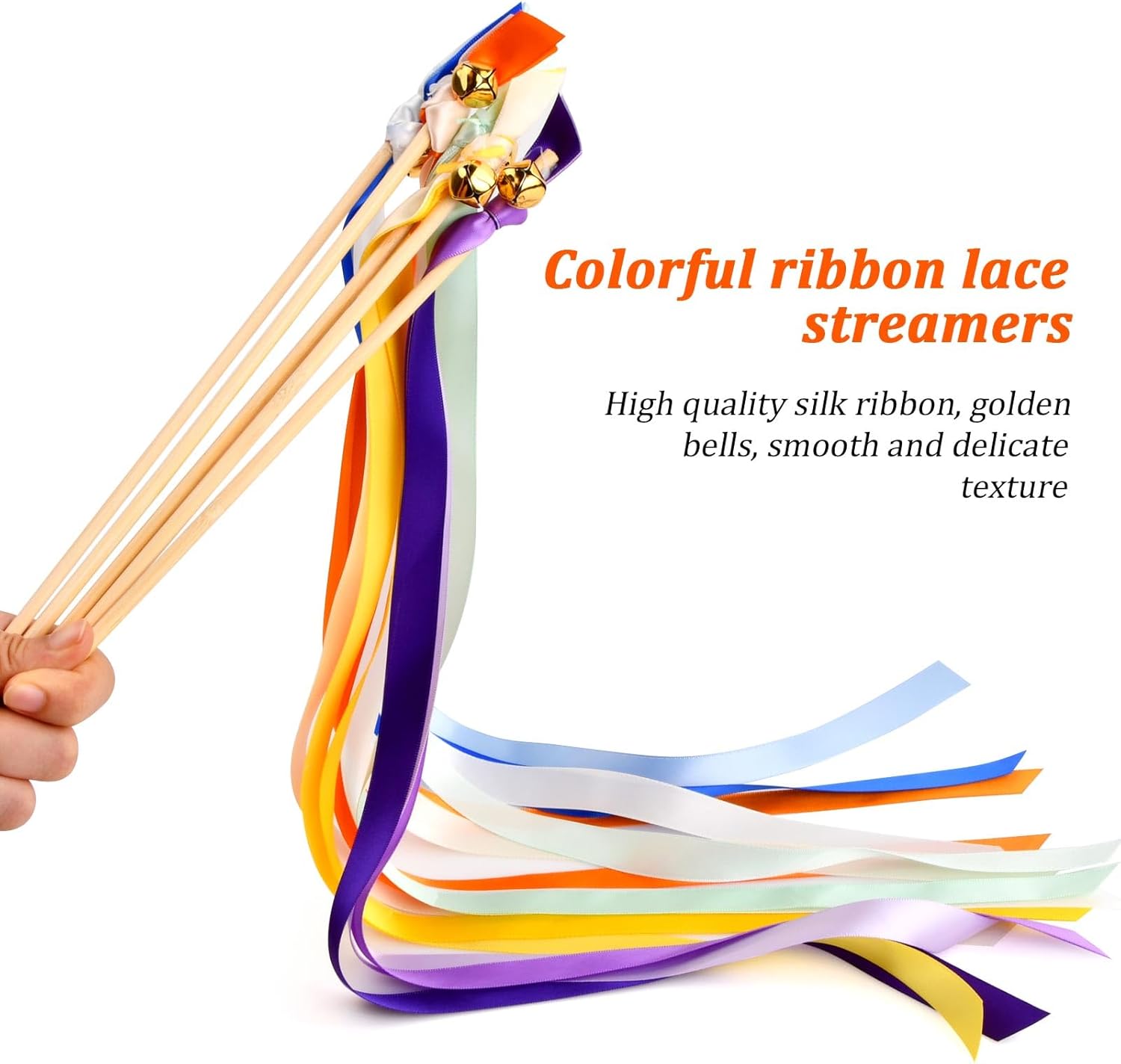 Thumbnail 4 de Wedding Party Ribbon Wands mit Glocke – 30 Band-„Zauberstäbe“ für Hochzeit, Geburtstag & Party