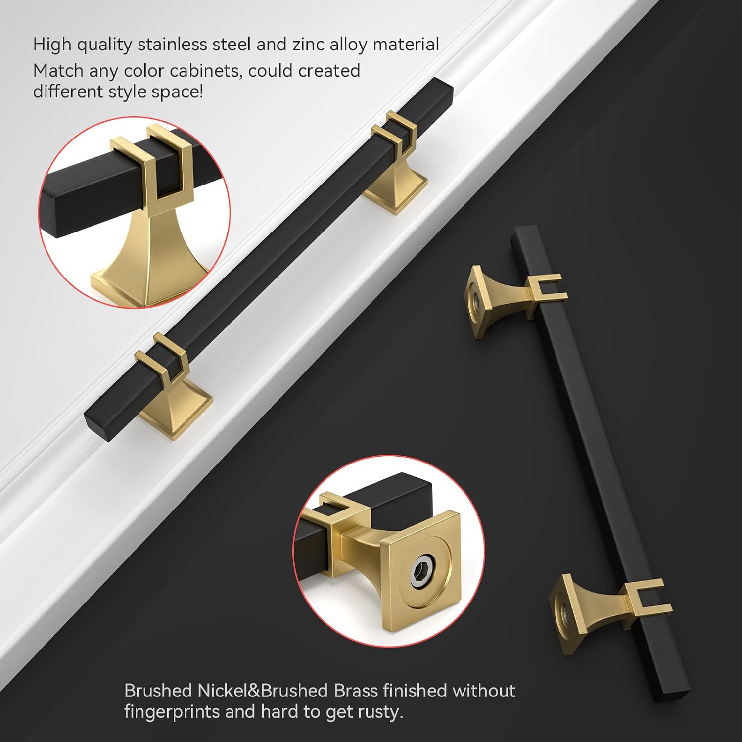 Detalle 1 de homdiy Cabinet Pulls, 3-3/4-Inch Hole Spacing