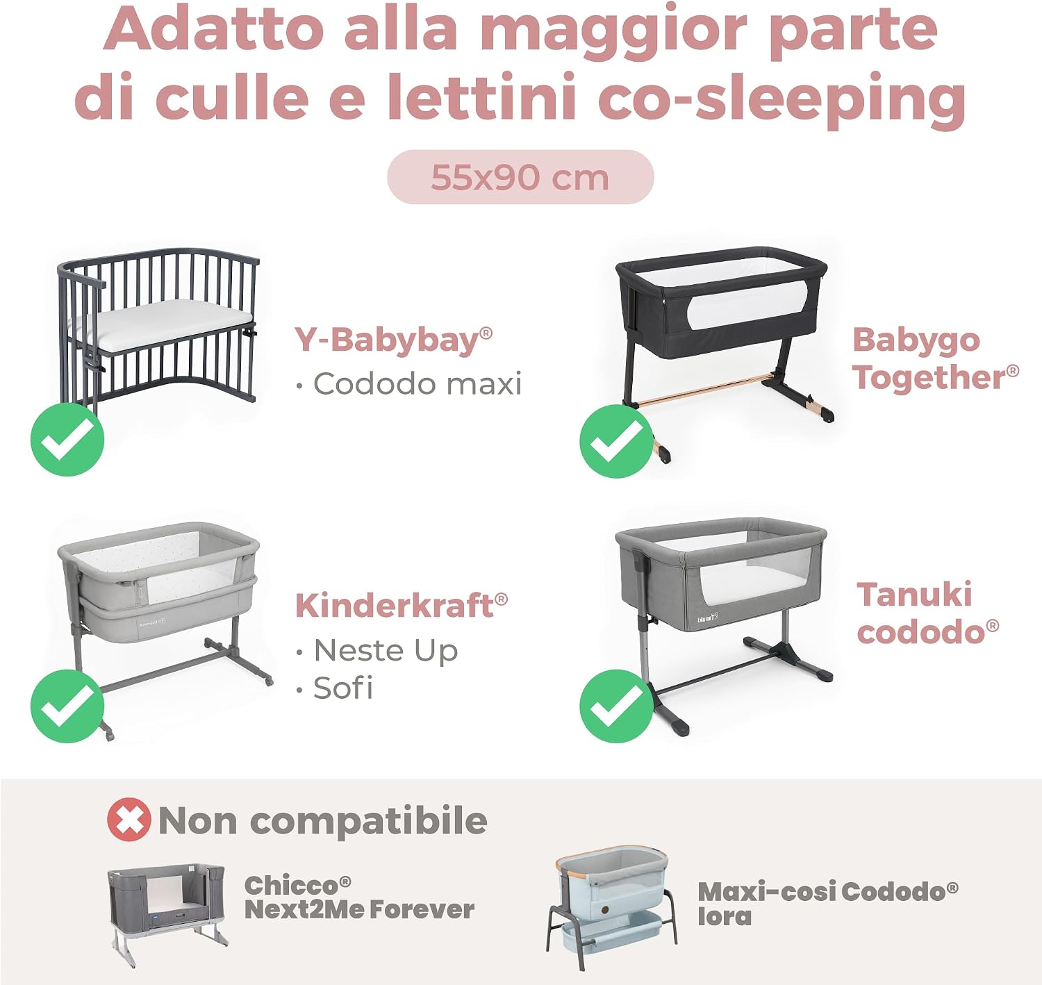 Detalle de Dreamzie set 3 pezzi per culla/neonato: 2 lenzuola in cotone + 1 coprimaterasso impermeabile 55x90 cm