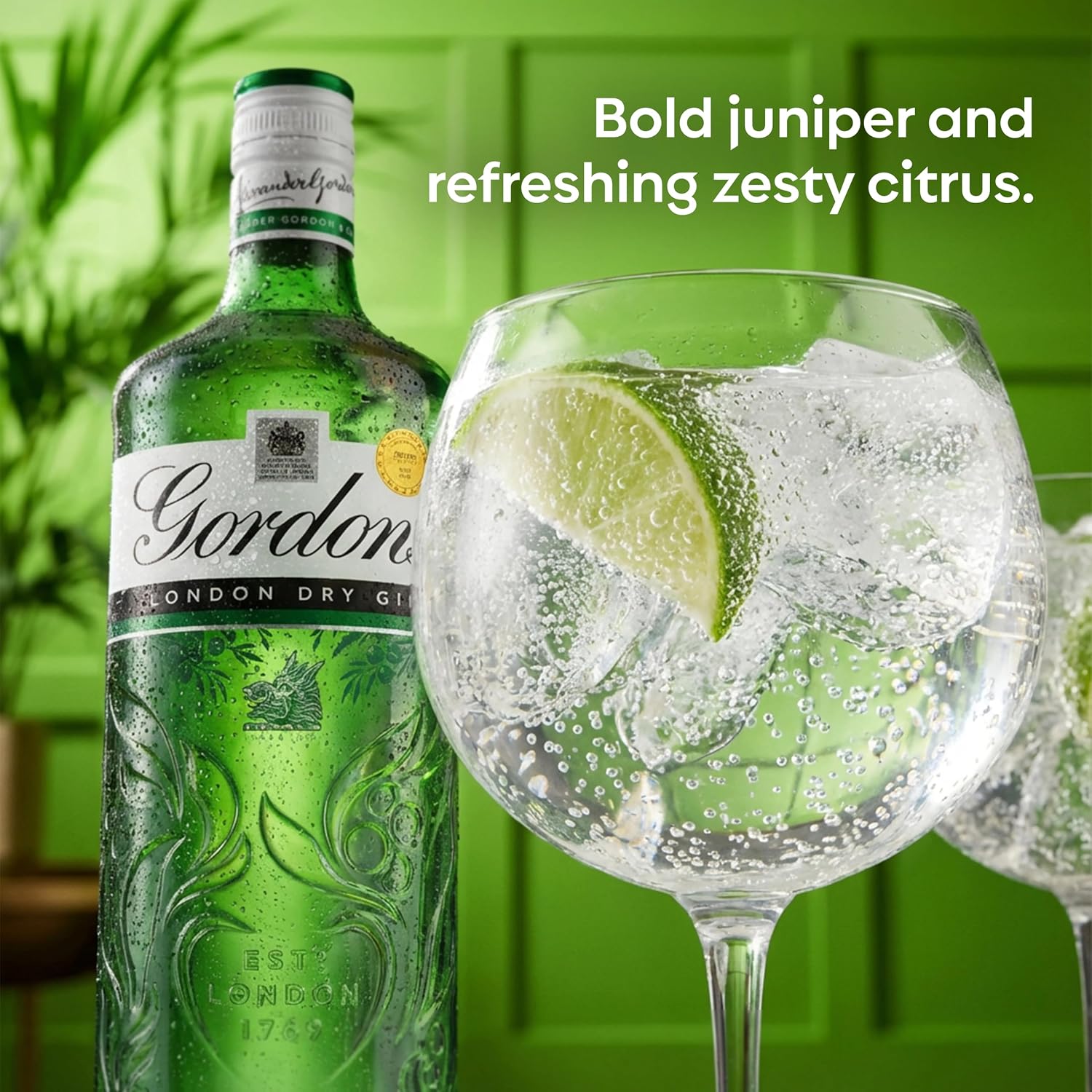 Detalle de Gordon’s Special Dry London Gin | 1L, 37.5% vol – Triple-Distilled, Juniper-Dominant London Dry