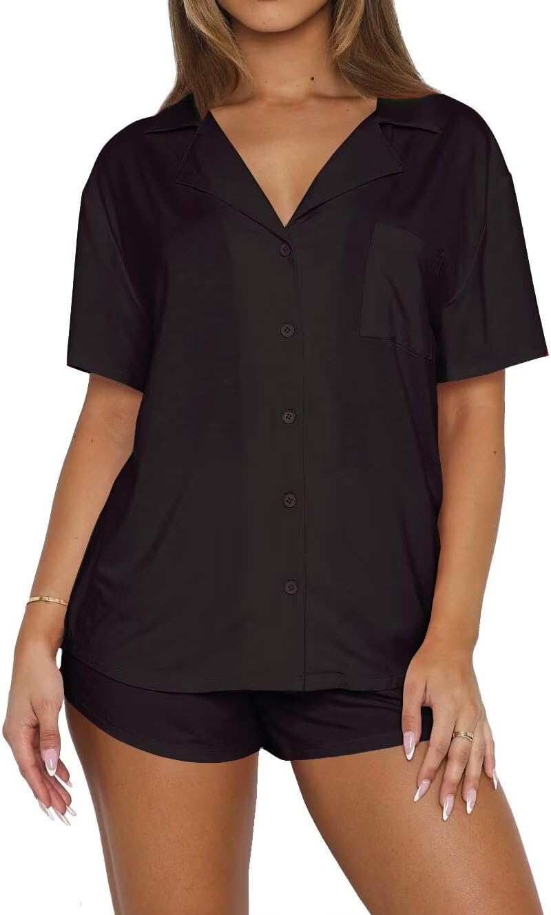 Thumbnail 6 de LACOZY Women's 2-Piece Short Sleeve Pajama Set – Cute Crop Top & Shorts Sleepwear