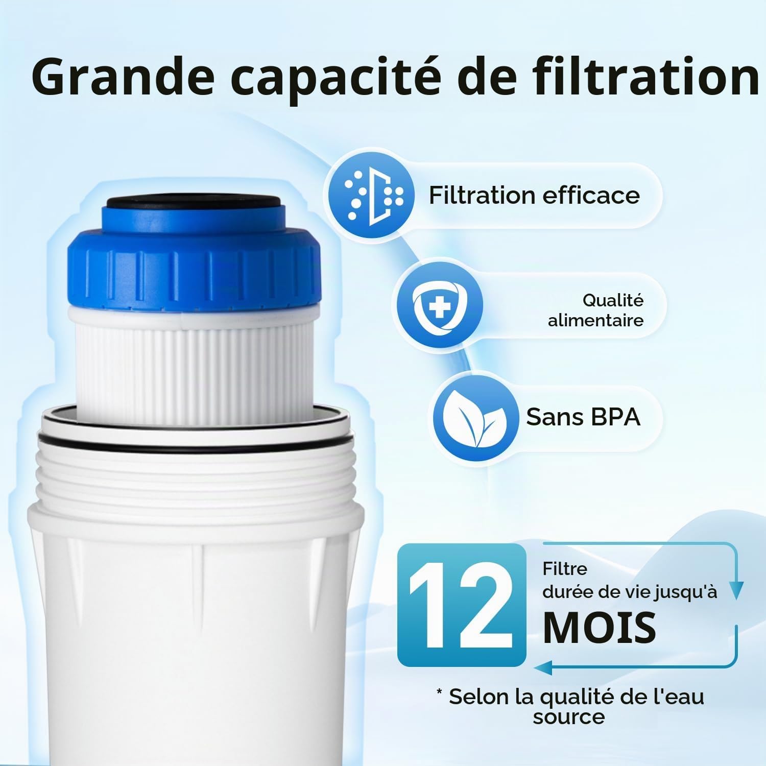 Detalle de iSpring FG15 GAC actiefkoolfilter 2,5 x 10 inch, 5 micron