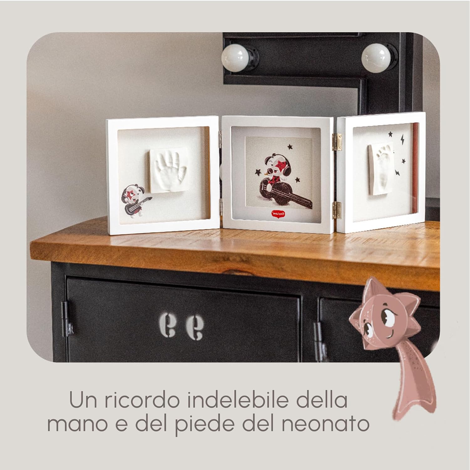 Detalle de Tiny Love Doppia Cornice Impronte Neonato: ricorda mani e piedini con stile