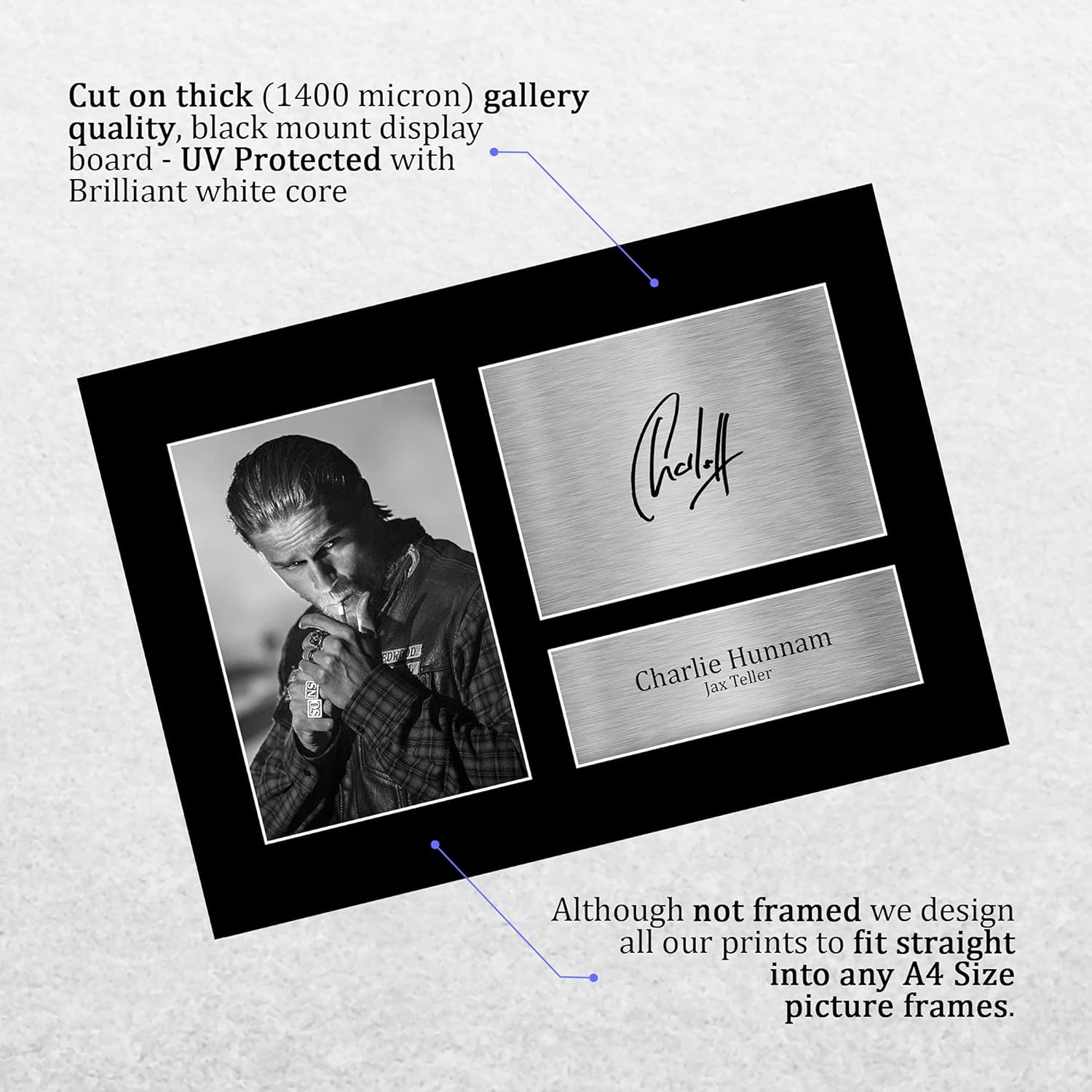 Thumbnail 2 de HWC Trading A4 Charlie Hunnam Sons of Anarchy Jax Teller printed signed autograph picture (TV show gift)