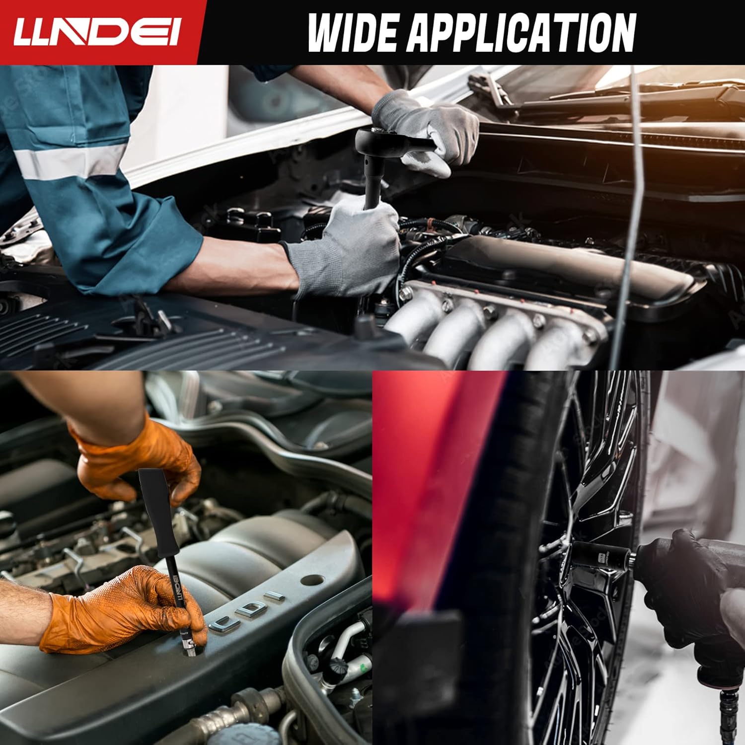 Thumbnail 6 de LLNDEI 3/8" Drive Impact Socket Set (SAE Standard + Metric, 95-Piece, 6-Point, CR-V)