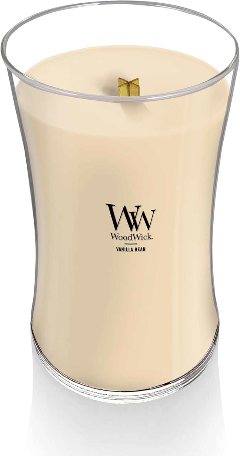 Detalle de WoodWick Candela Grande Profumata Vanilla Bean con Stoppino Scoppiettante – Durata fino a 130 Ore