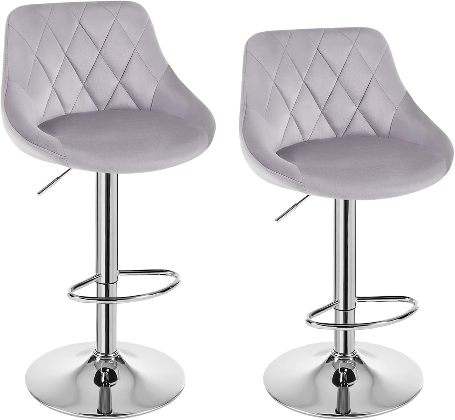 WOLTU Barhocker 2er-Set BH138hgr-2, höhenverstellbar und 360° drehbar mit Lehne