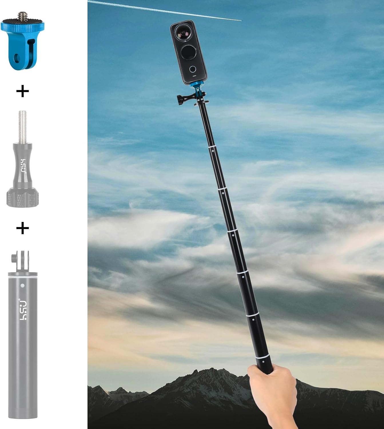 Thumbnail 6 de HSU Aluminium 1/4 Zoll Kamerahalterung & Stativadapter für Action-Cams (2er-Set, blau)