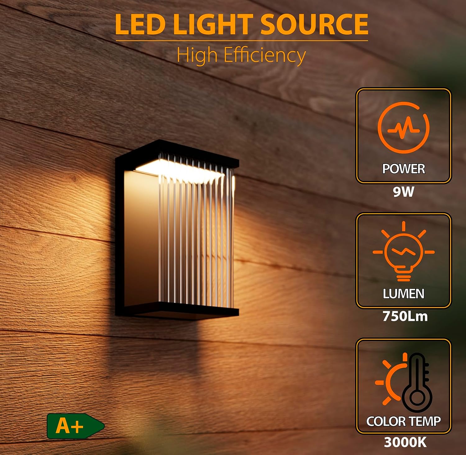 Thumbnail 3 de EBION LED Outdoor Wall Lights: 9W 3000K IP54 Aluminium Wall Lantern