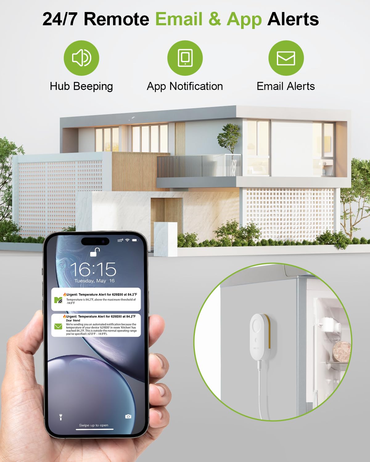 Detalle 2 de MOCREO WiFi Freezer Thermometer 2-Year 🌡