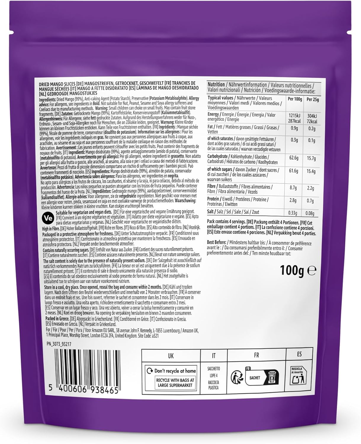 Thumbnail 1 de by Amazon Mangue déshydratée, 100 g (lot de 7)