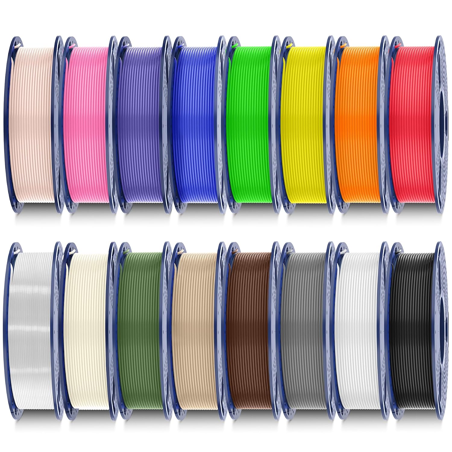 Detalle de SUNLU 0.25KG PLA+ filament 16‑roll colour set