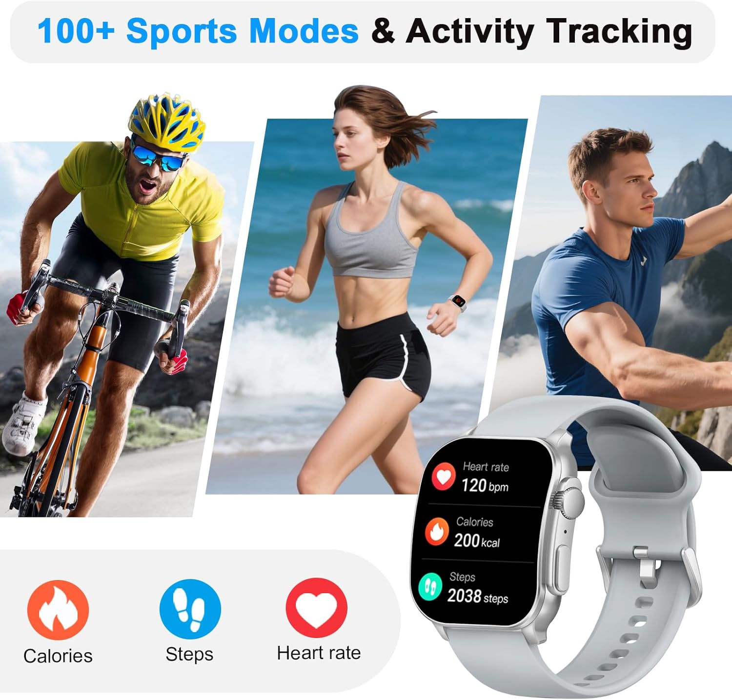 Detalle 2 de Smart Watch for Men and Women with 2.01" AMOLED Curved Screen – IP68 Fitness Tracker