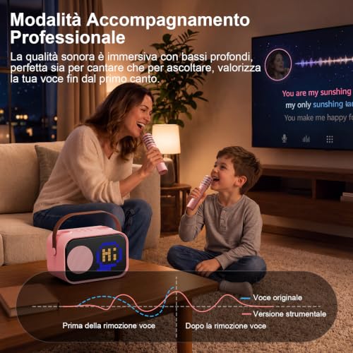 Thumbnail 7 de JYX Karaoke D58-T con 2 Microfoni e Altoparlante Bluetooth 5.3 – Rosa