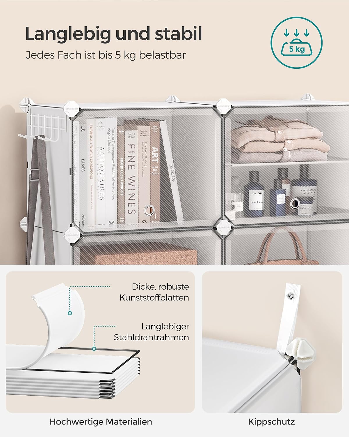 Thumbnail 6 de SONGMICS Schuhregal LPC040W01 – 12 Fächer, flexibel anpassbar, ideal für Garderobe und Eingangsbereich