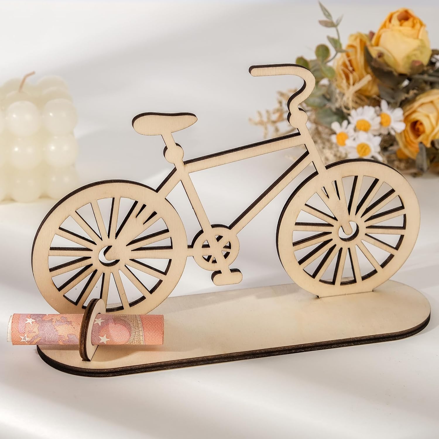 Thumbnail 4 de HOLDLEAF Fahrrad Geldgeschenk Holz – Originelles Geschenk für Fahrradfreunde
