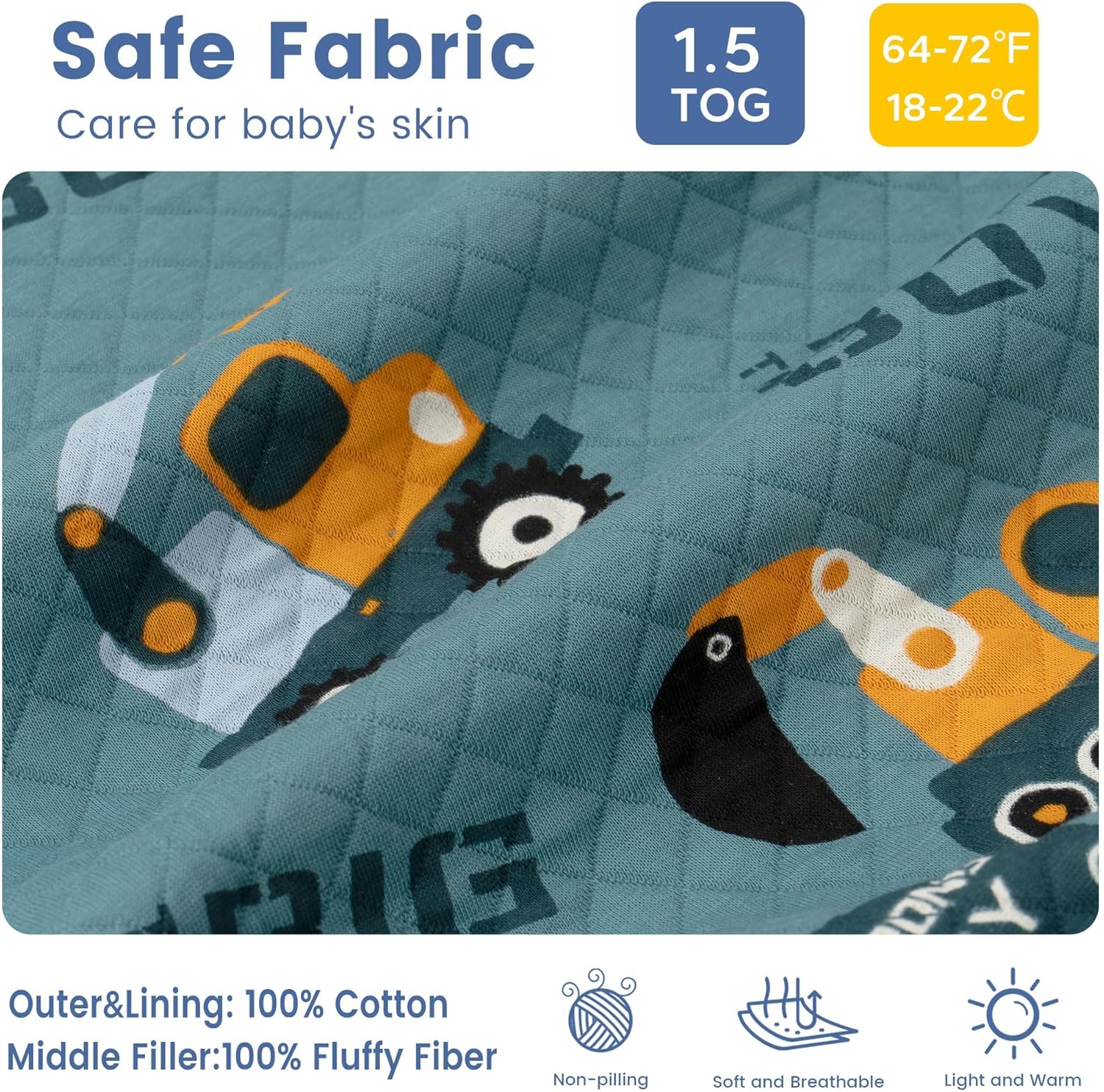 Thumbnail 1 de ZIGJOY Toddler Sleeping Bag with Feet, 1.5 TOG for 12-24 Months