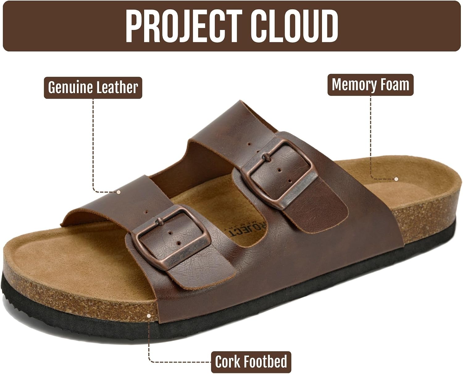 Detalle 2 de Project Cloud Men's Leather Sandals