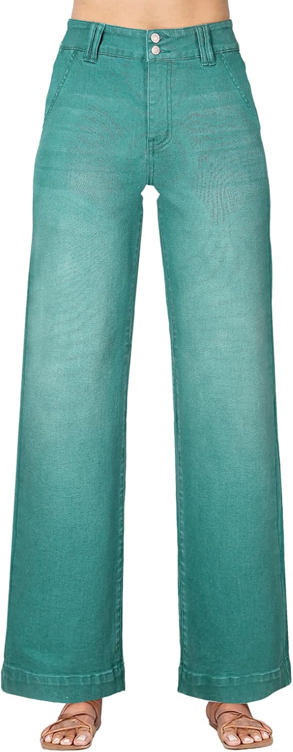 Thumbnail 5 de Astylish Women's High Waisted Wide Leg Straight Jeans