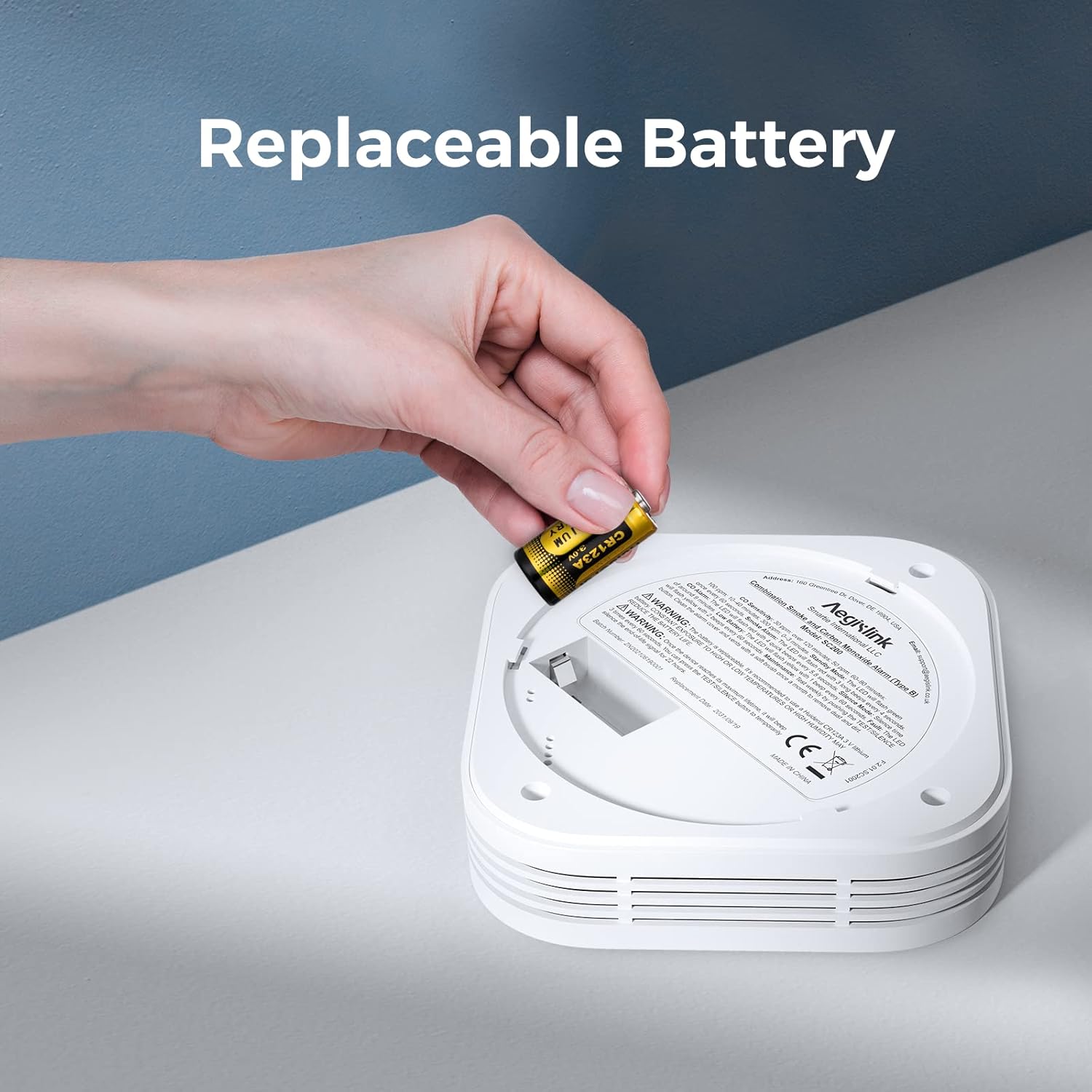 Detalle 2 de AEGISLINK SC200 10‑year smoke and CO alarm 📟