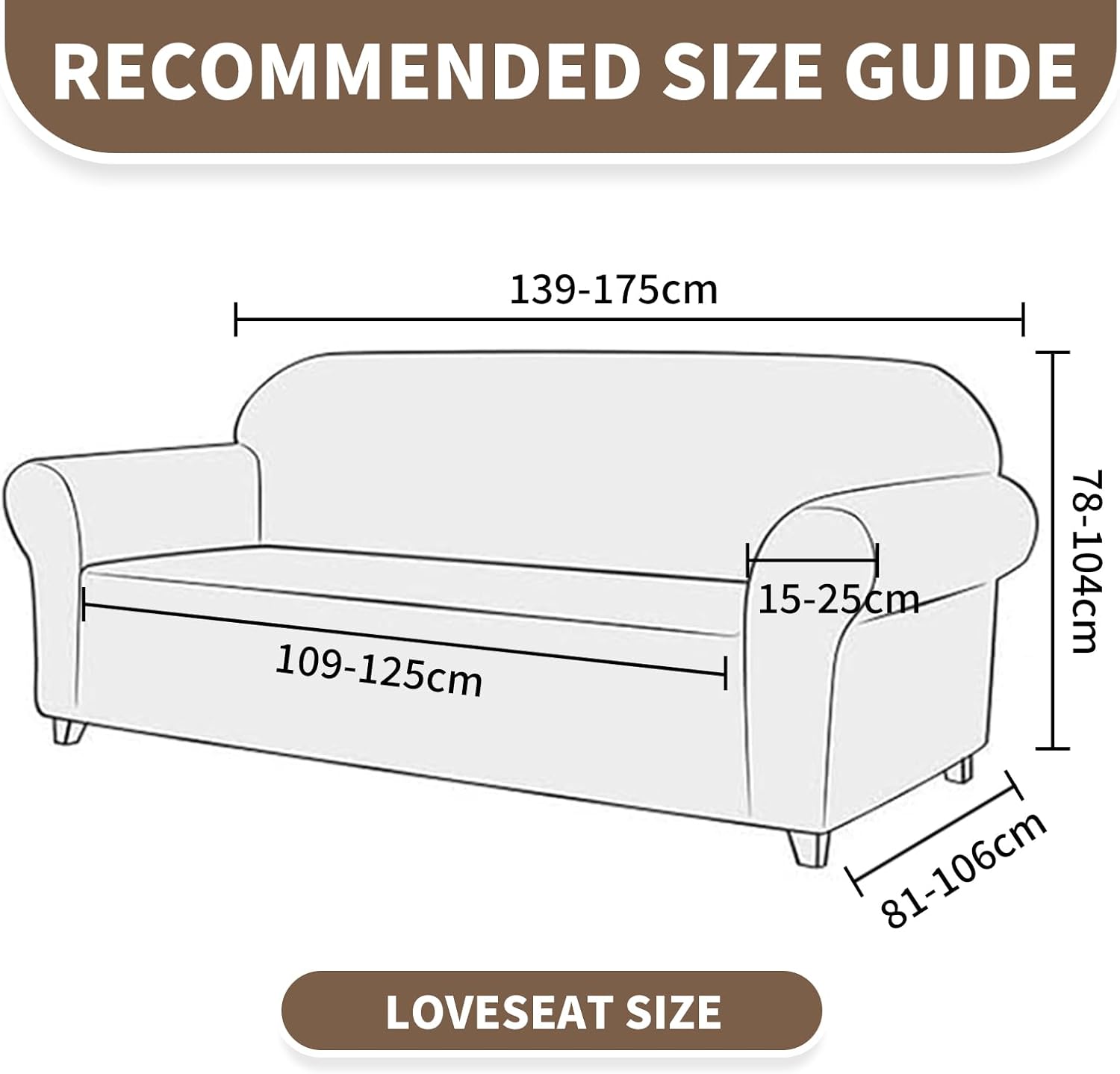 Thumbnail 2 de Ystyle Housse de canapé 2 places extensible bordeaux (139-175 cm) avec accoudoirs, antidérapante et lavable