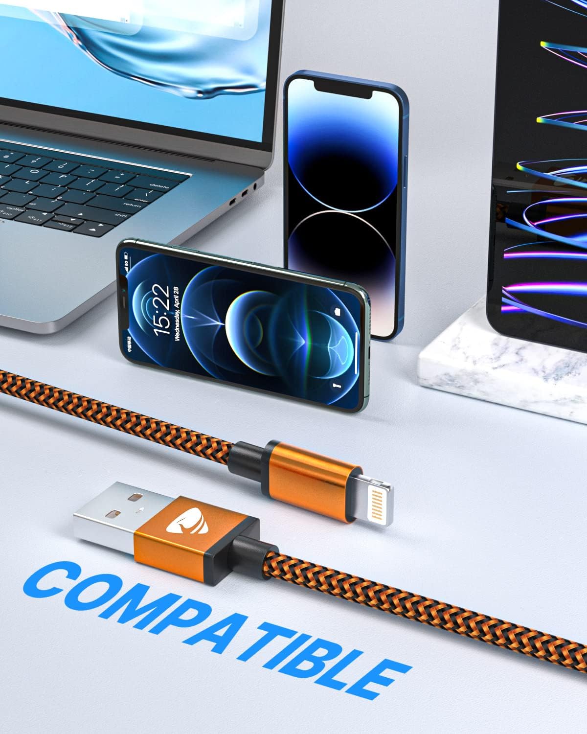 Thumbnail 1 de Yosou Cavo iPhone [2 Metri 3Pezzi] — Cavo Lightning USB certificato MFi, nylon intrecciato, ricarica rapida e trasferimento dati