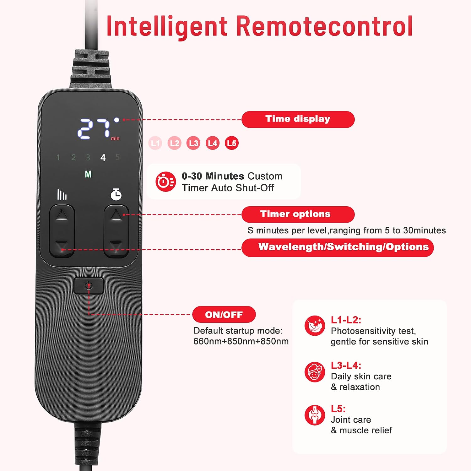 Detalle de Red Light Therapy 3-in-1 Panel: 660nm + 850nm with Adjustable Stand for Home Use