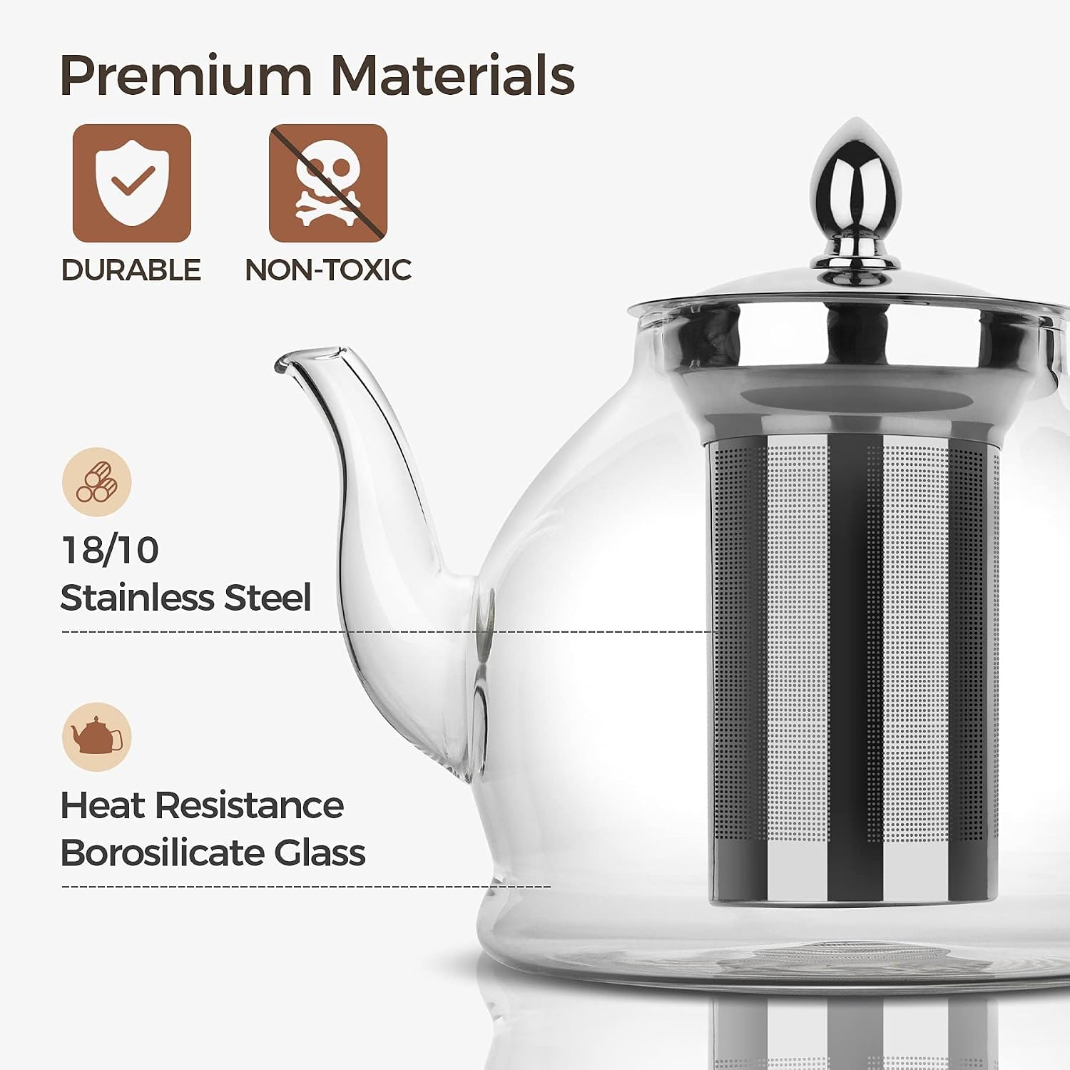 Thumbnail 6 de PluieSoleil Glass Teapot with Infuse 1200ml