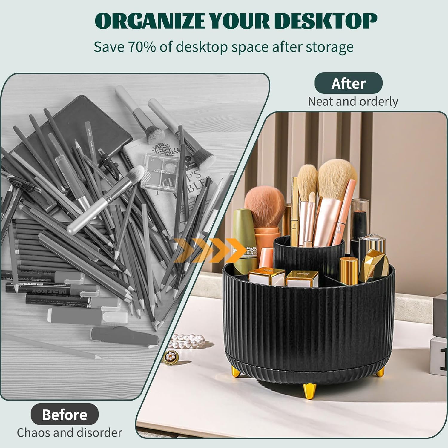 Detalle 2 de 360° Drehbarer Make-up Organizer Schwarz