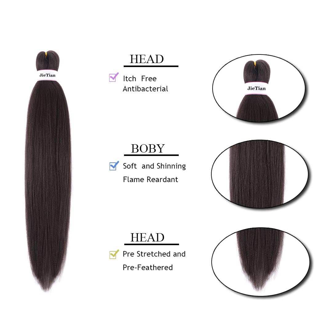 Detalle de Liang Dian Pre-Stretched Ombre Braiding Hair, 30-Inch, 4#, 8-Pack