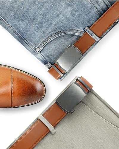 Detalle de CHAOREN Gürtel Herren – Automatik Ledergürtel 35 mm ohne Löcher
