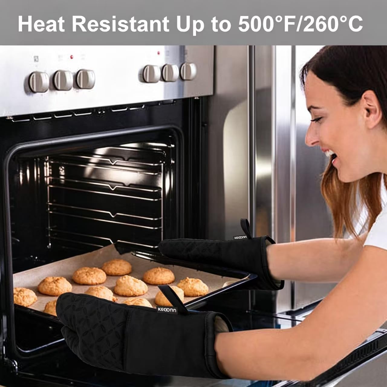 Thumbnail 5 de KEGOUU Oven Mitts 6-Piece Set for High-Heat Cooking