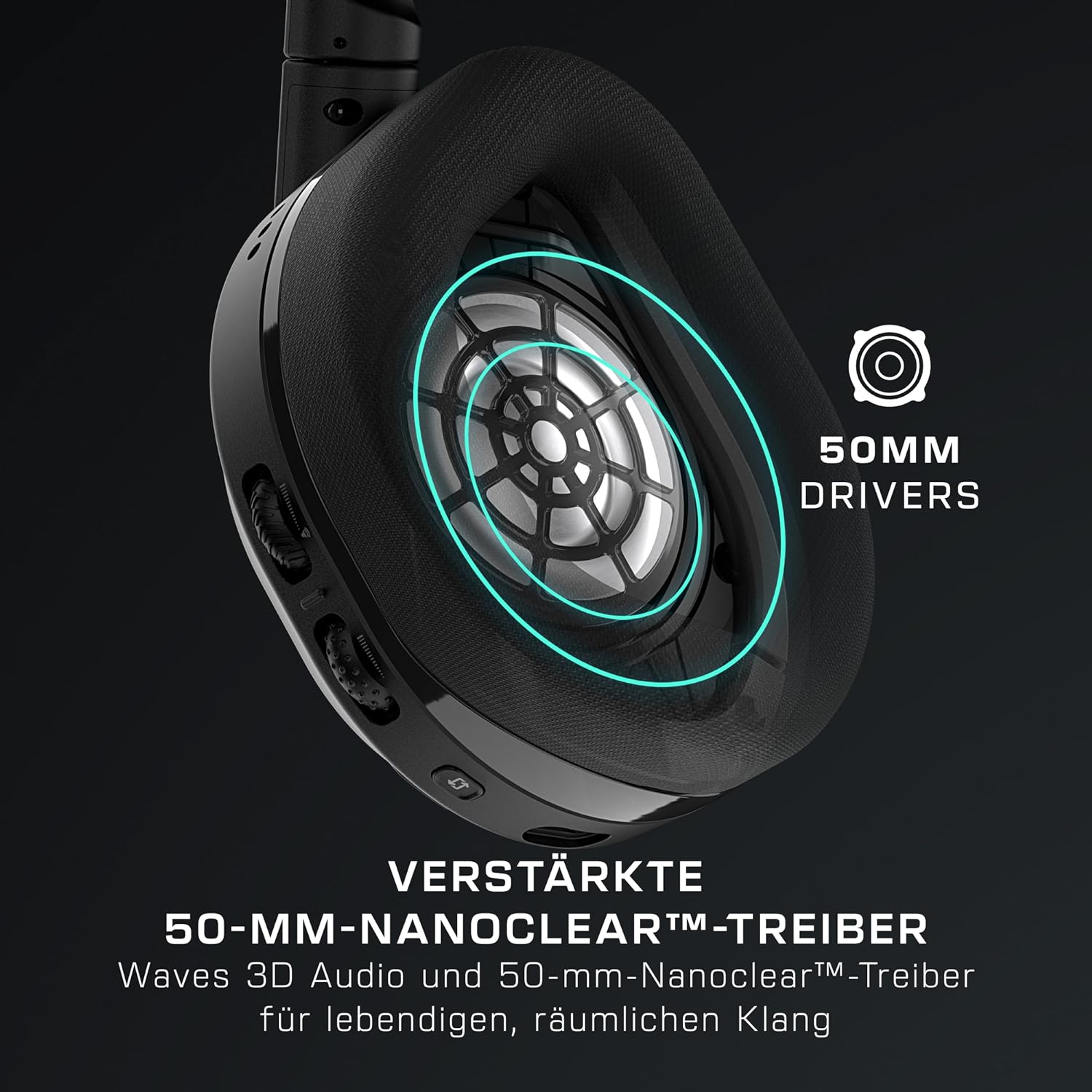 Thumbnail 5 de Turtle Beach Stealth 600 PC kabelloses Gaming-Headset mit Bluetooth, 80 Std. Akku und 50-mm-Treibern (PC/PS5/PS4) – Schwarz