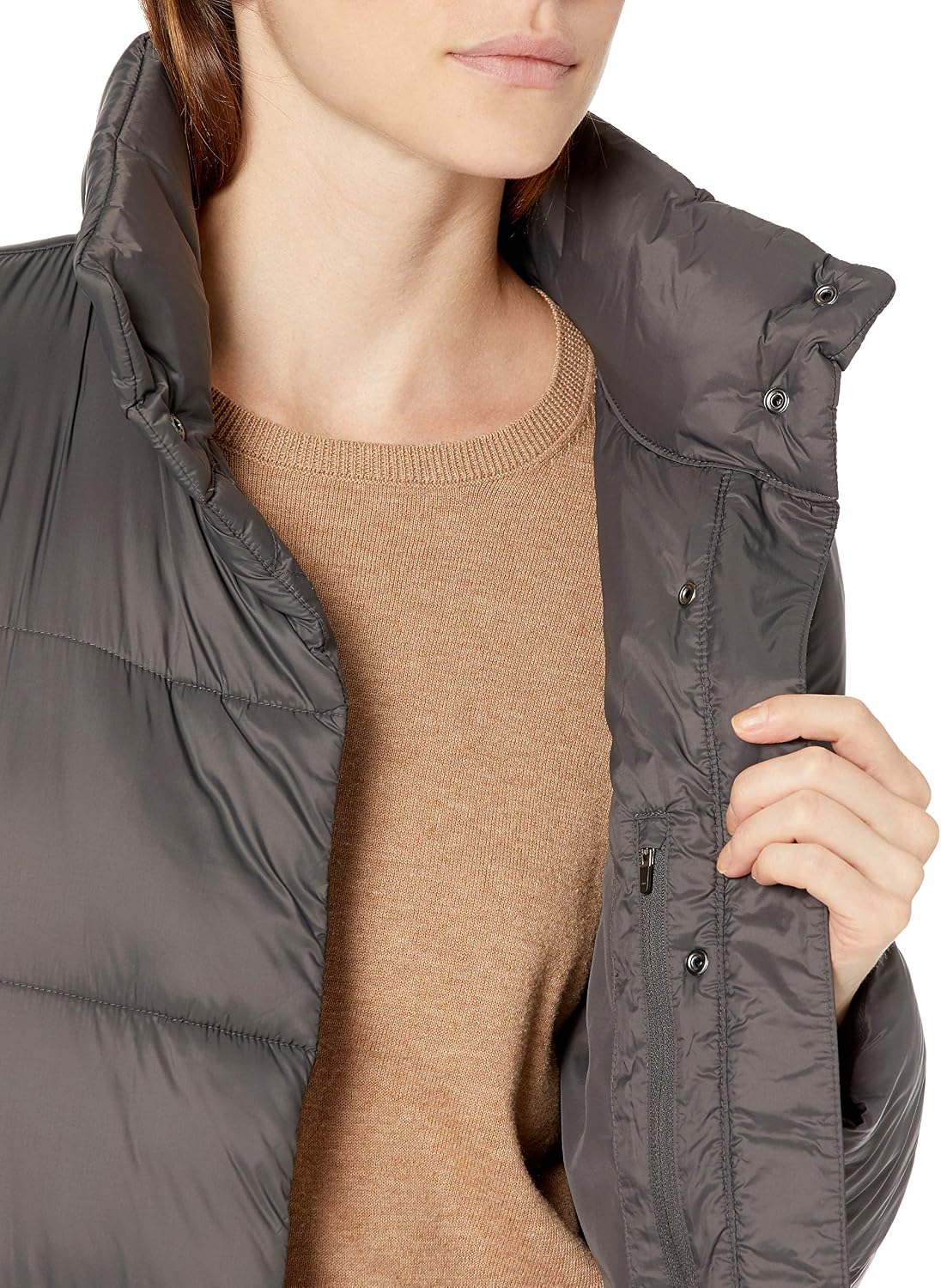 Detalle 1 de Amazon Essentials Damen langer Steppmantel